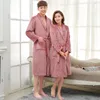 Men's Sleepwear Lovers Winter Coral Fleece Warm Bathrobe Men Long Flannel Soft Kimono Bath Robe Mens Dressing Gown Male Lounge Robes