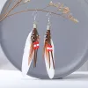 Bohemian Tassel Charm Earrings Rice Beads Feather Earrings Women's Fashion Accessories