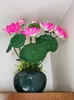 Decorative Flowers Home Decor Zen Artificial Lotus Potted Plants Chinese Style Indoor Offering Buddha Platform Decoration Simulation Fake