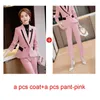 Kvinnors tvåbitar byxor Izicfly Autumn Winter Style Slim Office Business Pink Suits For Women Work Wear Blazer Set -outifits