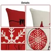 Pillow Case Christmas Throw Covers Holiday Cases Set Merry Cushion For Winter Home Couch Decor