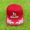 hat RHUDE doodle Fashion design flowers Street Baseball Cap Ball Caps for Man Woman Adjustable Bucket Hat Beanies Dome A7