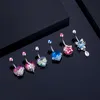 Colorful Crystal Navel Piercing Belly Button Ring Zircon Cat Belly Bar Ombligo Surgical Steel for Woman Sexy Body Jewelry