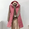 Gilet da donna Piumino termico da donna Gilet caldo Cappotto Elegante gilet invernale imbottito con cappuccio di media lunghezza per il massimo comfort