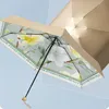Taşınabilir mini şemsiye rüzgar geçirmez su geçirmez UV koruma kaplama 6 katlanır güneş yağmur kompakt şemsiye cep hafif küçük seyahat parasol kadınlar hediye jy1246