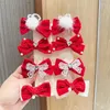 Hårtillbehör Crown Princess Children's Clip Bowknot Girls '3D Red Jewelry Headwear