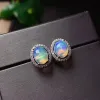 Colife Jewelry 100% 천연 오팔 귀걸이 5x7mm 100% Real Australia Opal Earrings Fashion 925 Silver Opal Jewelry