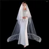 Voiles de mariée blanc ivoire 3M deux couches dentelle bord cathédrale voile de mariage accessoires longs Veu De Noiva