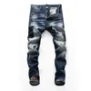 DSQ Phantom Turtle Men's Jeans Mens Italiaanse designer jeans skinny gescheurde coole kerel causaal gat denim modemerk fit jeans gewassen broek 65288