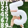 Party Decoration 16Inch Large Number Balloon White Aluminum Foil 0-9 Digital Balloons Kids Happy Birthday Baby Shower Wedding