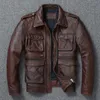 Męska skóra sztuczna oryginalna retro oldfodowana motocyklowa kurtka motocyklowa Pure Head Layer Cowhide Slimfit Lapel Coat Casual Trend 231120