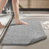 Badmattor Chenille förtjockar Super Water Absorbent Mat Soft Bekväm anti-halkbadkar Sidmatta mattan Lätt att rengöra badrum