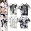 Men's T Shirts Asian Size Kapital Tie-dye T-shirt Bone Rib Short-sleeved High Quality Splash Ink Rendering Men Women Summer