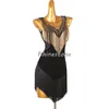 Scene Wear High End Pearl Tube Slimming Latin Dance Performance Competition Dress Rumba Cha Produkt