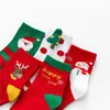 Kids Socks 5Pairs/Lot Children's Socks Autumn and Winter Cartoon Elk Christmas Tube Socks Combed Cotton Red Boys Girls Baby Socks 231121