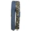 Jeans da donna Casual Donna Pantaloni a matita Patchwork Camouflage Streetwear Abiti lunghi per outfit