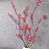 Dekorative Blumen Weihnachten künstliche rote Beeren Zweig gefälschte Stechpalmenpflanzen für DIY Weihnachtsbaum Jahr Hochzeit Party Home Decor