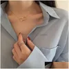 Pendant Necklaces New Two Heart Shaped Necklaces Female Exquisite Geometric Shape Choker Birthday Gift For Ladies Fashion Je Dhgarden Otujb