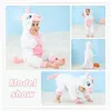 Barboteuses MICHLEY Blanc Licorne Chaud Hiver Bébé Halloween Costume Pour Bébé Vêtements Enfant Bodys Pyjamas Combinaison Filles 231120