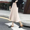 Skirts Black High Waist Sweater Long Winter Thick Warm Women Knitted Skirt Korean 2023 Autumn Loose Chic A Line Midi Gray