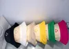 Klassisk hink hatt inverterad triangel etikett hattar färg canvas sömmar solskydd hatt sol cap andas andas