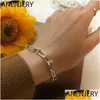 Chain 925 Sterling Sier Hiphop Thick Chain Bracelet For Women Men Vintage Handmade Hasp Bracelets Birthday Gift S-B451 Drop Dhgarden Ot6Yt