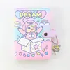 Domikee Candy Kawaii Coréia de capa dura 6 anéis Planejador Spiral Binder Notebooks Escola e periódicos fofos para meninas