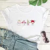 女性用TシャツクリスマスマッシュルームTシャツかわいいマッシュルームメリーティー女性トレンディカジュアル90年代美学トップ