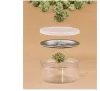 New clear plastic jars PET with metal lid airtight tin Can pull ring bho oi Concentrate Container food Herb Storage 58/100/120ML