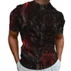 Camisetas para hombre, Top de manga corta con estampado de volcán D de gran tamaño, Camiseta con cuello redondo de Hip-hop, Camiseta