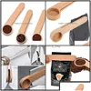 Spoons Flatware Kitchen Dining Bar Home Garden Spoon Wood Coffee Scoop With Bag Clip Tablespoon Solid Beech Wooden Measuring Drop Del Dhnpl