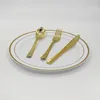 Gold Plastic Forks Plastic Silverware Forks Fancy Plastic Cutlery Set Elegant Disposable Forks Spoon Knive Pack Flatware Plastic Utensils