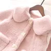 Kurtki 310 -letnia Kurtar Kurtka jesienna zima ciepły płaszcz ze sztucznego futra na Boże Narodzenie Księżniczka Opieka wierzchnia Urocze Plush Dzieci Ubranie 231121