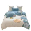 Bedding sets Boys' Dinosaur Cartoon Double-Sided Coral Velvet Quilt Cover Children's Bedding Winter Thickened Milk 4-Piece 231120