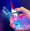 Latest Clear Jet Lighter With Lights Inflatable No Gas Cigar Butane Windproof Waterproof Lighters Smoking Tool Accessories