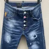 23SS C018 Slim Fit Jeans mit kleinem Fuß. COOLGUY MAN JEANS-Stoff, mikroelastisch, mit hochwertiger Waschung, Reißverschluss, Stickerei, Dekoration, kleines Etikett