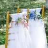 Fleurs décoratives 2023 mariage chaise dos fleur artificielle avec ruban décoration pour fête El cérémonie ceinture