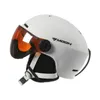 Capacetes de esqui inverno quente capacete de esqui esportes ao ar livre esqui snowboard capacetes seguros óculos capacete de esqui integralmente moldado para homens mulheres 231120