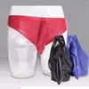 Unterhose Herren PU Leder Briefs Öl Latex Unterwäsche Paket Hüfte Penis Ärmel Beutel Niedrige Taille Pucker Schritt Tanga Homosexuell Erotik Kurze Hose