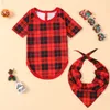 Family Matching Outfits Mother Kids Baby Dog Pajamas Sets Daddy Mommy and Me Xmas Pj's Clothes Christmas Family Matching Outfits Look Plaid Father 231121