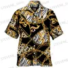 Men's Casual Shirts Fashion Luxury Golden Chain 3D Printed Men's Shirts Casual Turn-down Collar Buttoned Short/Long Sleeve Tops Social Prom Cardigan T231121