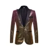 Party Show Suits for Men Blazers gradient cekin kombinezon coroczny występ w Piosenkarce sceniczny singiel singiel Wests