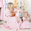 Family Matching Outfits Family Matching Outfits Summer Women Girls Floral Print Long Dresses Mommy And Me Clothes Square Collar Mom Daughter Dress 230421