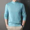 Мужские свитера размера плюс 4XL, однотонный свитер с воротником-стойкой, мужской осенне-зимний корейский Harajuku, мужские трикотажные пуловеры, модный винтажный джемпер из джерси
