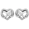 Stud Earrings Wrapped Candy Timeless Swallow Infinity Heart Earring 925 Sterling Silver Fit Fashion DIY Jewelry