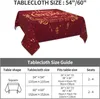 Table Cloth Merry Christmas Red Winter Square Tablecloth Happy Year Cover Decorative For Dining Room Wedding Holiday 54X54 Inch