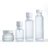 50 110 150 ml frostad glasflaskekrämburk med vitt pumplock för serum/lotion/emulsion/foundation kosmetisk förpackning xnjgo