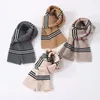 Scarves Wraps Childrens cashmere knitted scarf boys Student warmth scarf 100% wool girls Winter scarf Multiple Colors HIGH QUALITY Kids scarf 231120