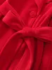 Trenchs de femmes Manteaux Femme Hiver Automne Haute Qualité Mode Fête Rouge Casual Celebrity Chic Anniversaire Bureau Lieu de travail