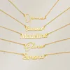 Pendant Necklaces Customized Womens Name Necklace Personalized Letter Stainless Steel Jewelry Mens Chain Zhaduo 231121